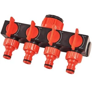 4 Way Tap Connector Hose Pipe Splitter Adapter Water Outdoor Garden Faucet - Picture 1 of 3