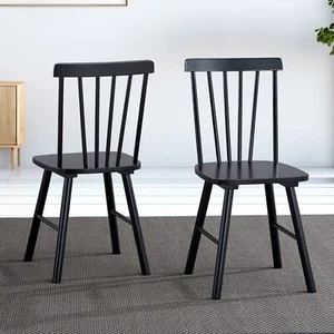 DUHOME Windsor Dining Chairs Set of 2,Farmhouse Spindle Back Wood Dining Chairs - Picture 1 of 7