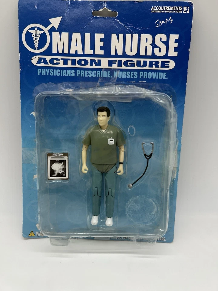 Figura de acción de enfermera masculina Accoutrements nueva en caja divertida coleccionable 2003 Foto 1 de 4