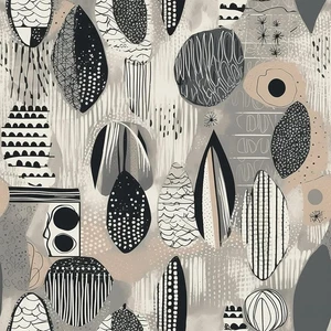 Carta Da Parati Autoadesiva Con Motivo a Scarabocchi Disegnati a Mano, 44X600CM  - Foto 1 di 12