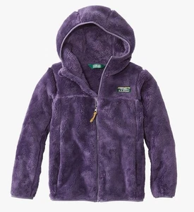LL Bean Girls Purple Full Zip Hi Pile Fleece Jacket Hooded Size S - Bild 1 von 9