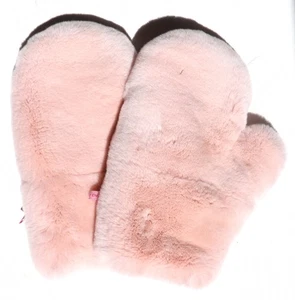 Guantes de piel puños de piel pareja Rex forro de conejo Chinchilla Touch rosa cálido - Imagen 1 de 4