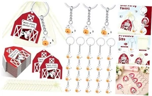 84 Pieces Farm Animal Party Supplies Cow Keychain Baby Shower Party Favors - Picture 1 of 7