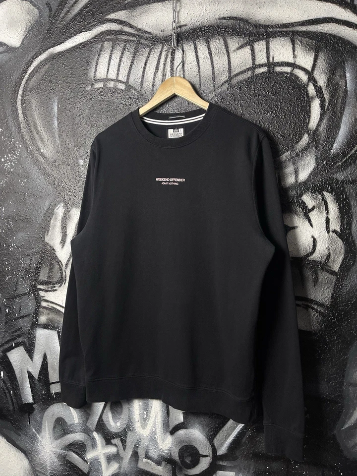 Sudadera informal negra Weekend Offender para hombre talla grande Foto 1 de 4