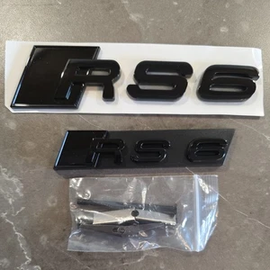RS6 Front Grill And Rear Badge Gloss Black - Picture 1 of 4