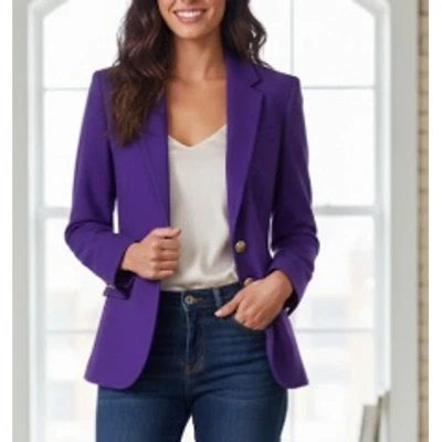 J. Blazer Crew Schoolboy Púrpura Lana Dorado Botón Talla 4T DEFECTUOSO Foto 1 de 4