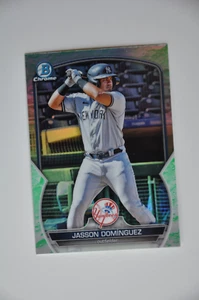 2023 Bowman Chrome Jasson Dominguez Lunar Glow Green BCP-18 Yankees - Bild 1 von 2