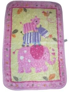 Koala Baby Tiger Elephant Zebra Plush Blanket Bird Polka Dots 31x45" - Picture 1 of 2