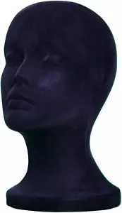 BLACK STYROFOAM FOAM MANNEQUIN Head MANIKIN Wig Display Hat Glasses - Picture 1 of 3