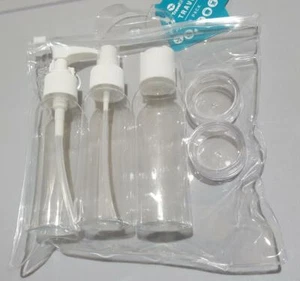 TRAVEL SHOP 6X LEERE REISESETS (KLARE FLASCHEN & WANNE) IN EINER PACKUNG HOCHWERTIG - Bild 1 von 7