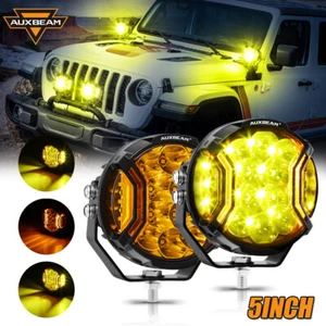 Auxbeam 5" INCH LED Work Light Cube Pods Side Shooter Amber DRL For Ford Bronco - Picture 1 of 12