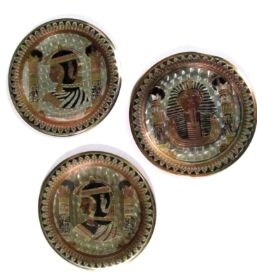 Винтажный McDonalds Египет 1999 набор из 3 металлических пластин 8» w красный шнурок сумка B - Изображение 1 из 4