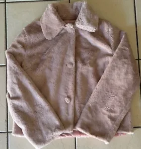 Womens Boohoo Pink Faux Fur Jacket 100% Polyester Size 14 - Picture 1 of 9