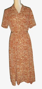 Leslie Fay Dress ~ Womens 10P ~ Chiffon ~ Aztec/South West Design ~ Midi - Picture 1 of 15