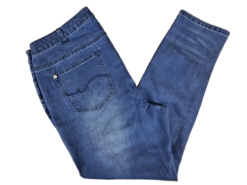 Alba Moda Jeans Hose Damen Größe 34 42 Strasssteine Bestickt blue denim - Bild 1 von 4