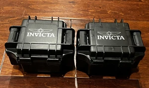 Lot Of 2 Invicta Black Hard Impact Plastic 1 Slot Divers Watch Carrying Case Box - Picture 1 of 8