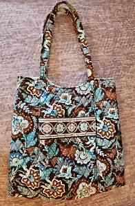 Vera Bradley Java Blue Shoulder Tote Purse Great Condition 15" x 15" Top 12" - Picture 1 of 7