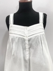 SoieRose White 100% Cotton Victorian Nightgown-SR1001 - Picture 1 of 11