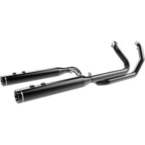 Khrome Werks Black 2 Step Crossover Headers 4.5" Tracer Slip on Harley FL 09-16 - Picture 1 of 1