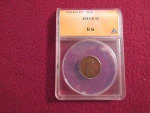 1914-D Lincoln Wheat Cent ANACS G6 BN Brown 1c - Picture 1 of 3