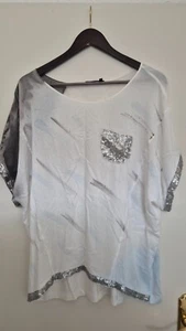 Marc Aurel T-Shirt Gr.40/42 weiß/grau Viskose Neuw.! - Bild 1 von 3