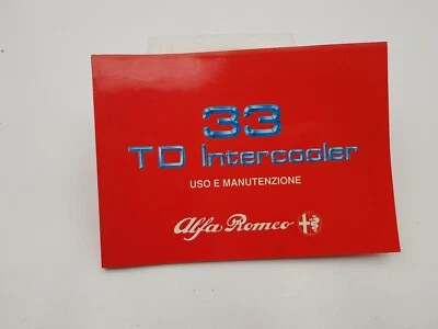 Libretto manuale uso e manutenzione Alfa Romeo Alfa 33 TD Intercooler ediz. 1989 - Immagine 1 di 4