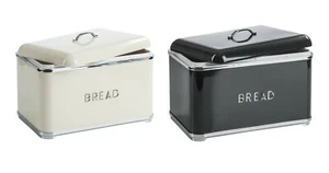 Brotkasten, Brotdose, Brotbox aus Metall Cremig, Schwarz, Groß, Klein - Bild 1 von 12