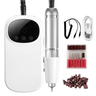 Taladro de uñas eléctrico recargable 35000 rpm máquina de limas de uñas inalámbrica E Foto 1 de 4