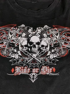 Hot Leathers Long Sleeve Shirt 🔥 3XL Black Biker Graphic Skulls Vintage 2008 - Picture 1 of 9