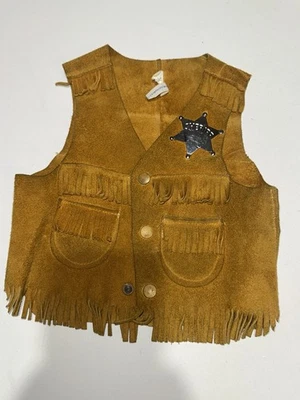 Chaleco Juvenil Talla 6 Cuero Vaquero Western Disfraz SAKS QUINTA AVENIDA Sheriff Foto 1 de 4