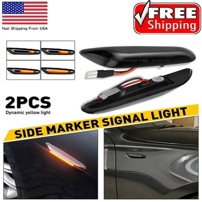 For BMW X1 E84 Smoke LED Fender Side Light Marker Dynamic Turn Signal Lamp Amber - Изображение 1 из 4
