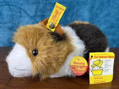 Steiff Swinny 几内亚猪吱吱声 Gerbil 7" 2254/15 黄铜纽扣纸标签很好! — 第 1/4 张图片