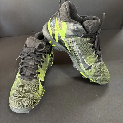 青少年耐克 Alpha Menace 2 Shark RW GS ‘Black Volt’ 尺码 5.5Y 罕见 AT5710-003 — 第 1/4 张图片