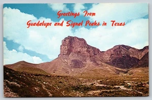Vintage Postcard, C8, Greetings From, Guadalupe & Signal Peaks In Texas. - Picture 1 of 2