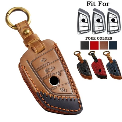 Funda Carcasa Llavero Coche Control Remoto Cuero Genuino para BMW X3 X4 X5 X6 3 4 5 7 Series Foto 1 de 4