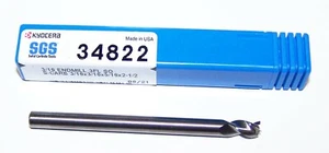 3/16" (.1875") KYOCERA SGS 3 FLUTE S-CARB END MILL STUB LENGTH 34822 - Picture 1 of 2