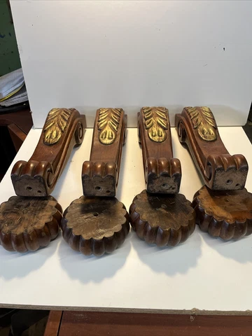 4 Ornate Table Legs and 4 Ornate Bases-Feet Cover
