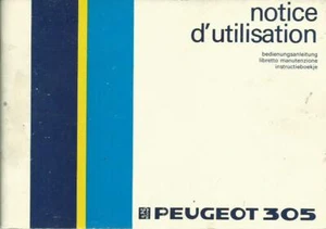PEUGEOT 305 Betriebsanleitung 1986 notice d´utilisation Instructieboekje BA - Picture 1 of 1