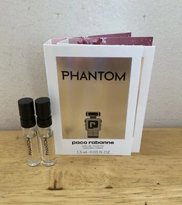 PACO RABANNE PHANTOM EDT 1.5ml .05fl oz x 2 COLOGNE SPRAY SAMPLE VIALS - Picture 1 of 4