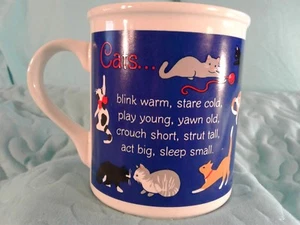 CATS COFFEE MUG Vintage 1987 Hallmark Mug Mates Tea Cup Features 2 Poems 15 Cats - Picture 1 of 12