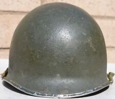 US ARMY WW 2 FRONT SEAM US M-1 HELMET PAINTED US SOLDIER ID LAUNDRY NUMBER 