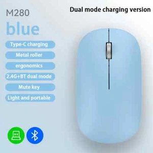 Bluetooth Wireless Mouse Dual Mode 2.4G Type-C Silent Ergonomic Portable Mouse - Picture 1 of 30