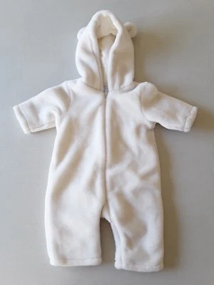 Mono mameluco Janie and Jack Layette de piel sintética sin pies 0-3 meses blanco Foto 1 de 4