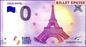 TOUR EIFFEL - PARIS / BILLET 0 € / NULL EURO-SCHEIN / UEBU 2018-4 - Picture 1 of 1