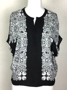 Carmen Bluse Größe XS Damen transparent Chiffon ärmellos Blumen Tunika leicht - Bild 1 von 6