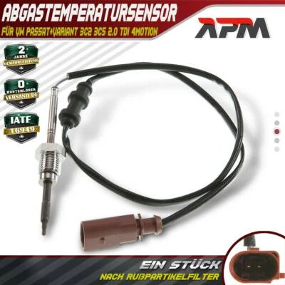 Sensor de temperatura de los gases de escape 2 polos para VW Passat+Variant 3C2 3C5 2.0 TDI 4motion - Imagen 1 de 4