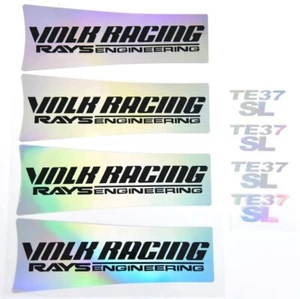 4 pegatinas de calcomanía de llanta de ingeniería con rayos de rueda Volk Racing TE37 SL iridiscente XT - Imagen 1 de 3
