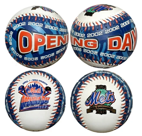 New York Mets Embossed 2002 Opening Day Souvenir Promotional Baseball NICE !! Cover