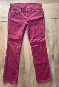 Ann Taylor Loft Pants Women 6P 30x29 Pink Corduroy Pants Tapered Barbie Core Y2K - Picture 1 of 8