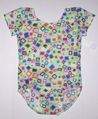 Body Motionwear Leotardo Estampado Geométrico Blanco Holograma Mística #2105 Nuevo Niña Foto 1 de 4
